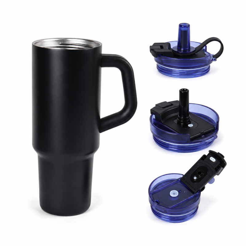 40oz Stainless Steel Vacuum Insulated Tumbler with 2-in-1 Locking Leakproof Screw-On Lid, Straw & Tea Infuser