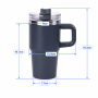 20 oz Vacuum Insulated Kids Tumbler with Handle, Clear Screw-On Spill-Resistant Lid & PP Straw