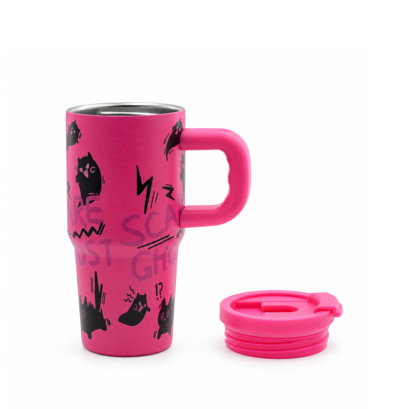 14oz Vacuum Insulated Kids Tumbler with Handle, Screw-On Spill-Resistant Lid with Sip&Straw