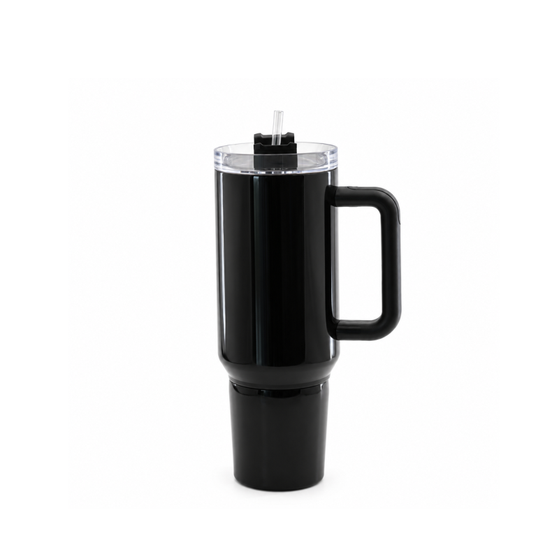 2-in-1 Drink & Snack Stainless Steel Vacuum Insulated Tumbler with Handle, Straw Lid and Detachable Food Container