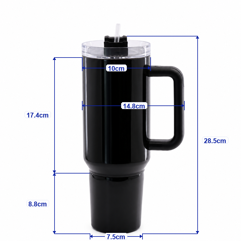 2-in-1 Drink & Snack Stainless Steel Vacuum Insulated Tumbler with Handle, Straw Lid and Detachable Food Container