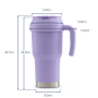 40oz Double-Wall Vacuum Insulated Travel Tumbler with Push-On Slide Lid and Side Handle, Insulated Travel Mug for On-the-Go Use