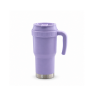 40oz Double-Wall Vacuum Insulated Travel Tumbler with Push-On Slide Lid and Side Handle, Insulated Travel Mug for On-the-Go Use