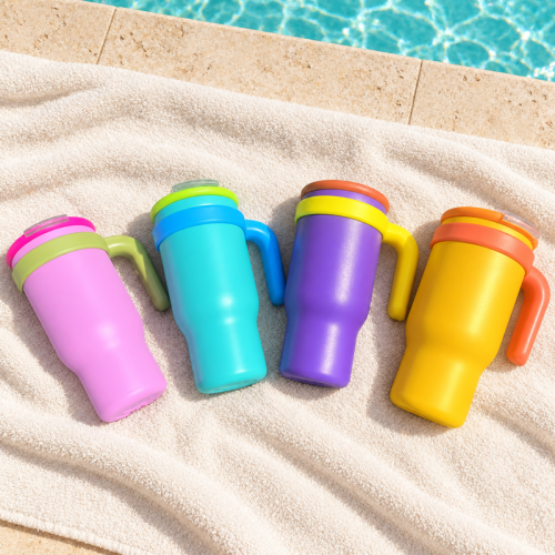 400ml & 500ml Vacuum-Insulated Stainless Steel Tumbler with Handle and Dual-Drink Lid