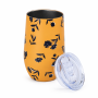 18 oz Egg-Shaped Double-Wall Stainless Steel Vacuum Insulated Wine Tumbler with Spill-Resistant Push-On Sliding Lid