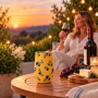 18 oz Egg-Shaped Double-Wall Stainless Steel Vacuum Insulated Wine Tumbler with Spill-Resistant Push-On Sliding Lid