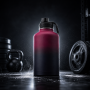 64oz Stainless Steel Wide Mouth Water Bottle with Spout Lid and Carry Handle