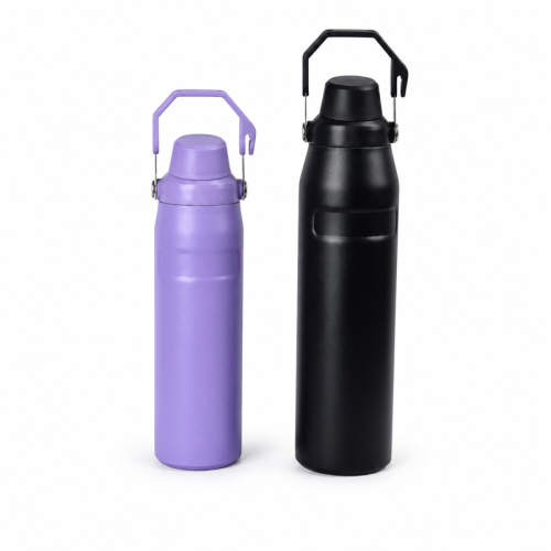 36oz Double-Wall Stainless Steel Insulated Water Bottle with Screw-On Lid, Direct-Drink Spout and Carry Handle