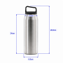 32oz Double-Wall Stainless Steel Insulated Outdoor Water Bottle with Screw-On Lid, Direct-Drink Spout and Carry Handle
