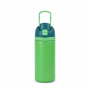 20oz Double-Wall Stainless Steel Insulated Water Bottle with Screw-On Locking Flip-Top Lid, Direct-Drink Spout and Carry Handle