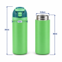 20oz Double-Wall Stainless Steel Insulated Water Bottle with Screw-On Locking Flip-Top Lid, Direct-Drink Spout and Carry Handle