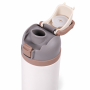 25oz Double-Wall Stainless Steel Insulated Water Bottle with Screw-On Locking Flip-Top Lid, Direct-Drink Spout and Carry Handle