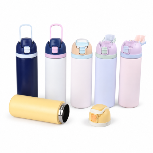 25oz Double-Wall Stainless Steel Insulated Water Bottle with Screw-On Locking Flip-Top Lid, Direct-Drink Spout and Carry Handle
