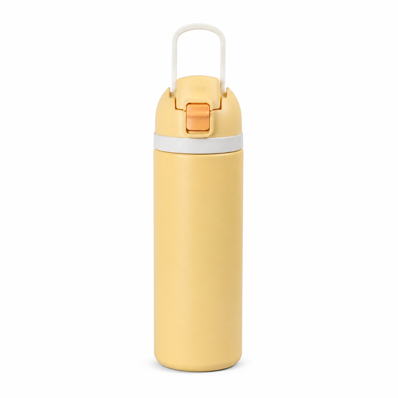 25oz Double-Wall Stainless Steel Insulated Water Bottle with Screw-On Locking Flip-Top Lid, Direct-Drink Spout and Carry Handle