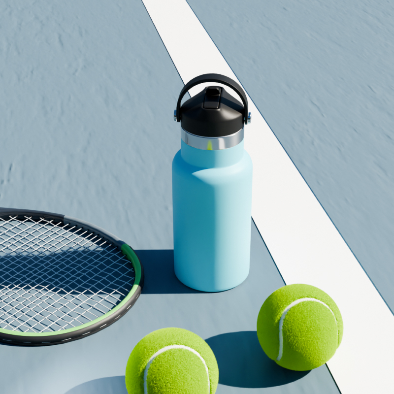 12oz Hot Selling Sports Wide Mouth Water Bottle with Carry Loop High Quality 