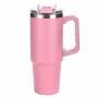 H600D-600ml Stainless steel tumbler with straw and handle for hot and cold drinks