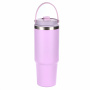 Q900H-30OZ Stainless Steel Car Cup with Straw Handle Gradient Color Portable Thermos Tumbler