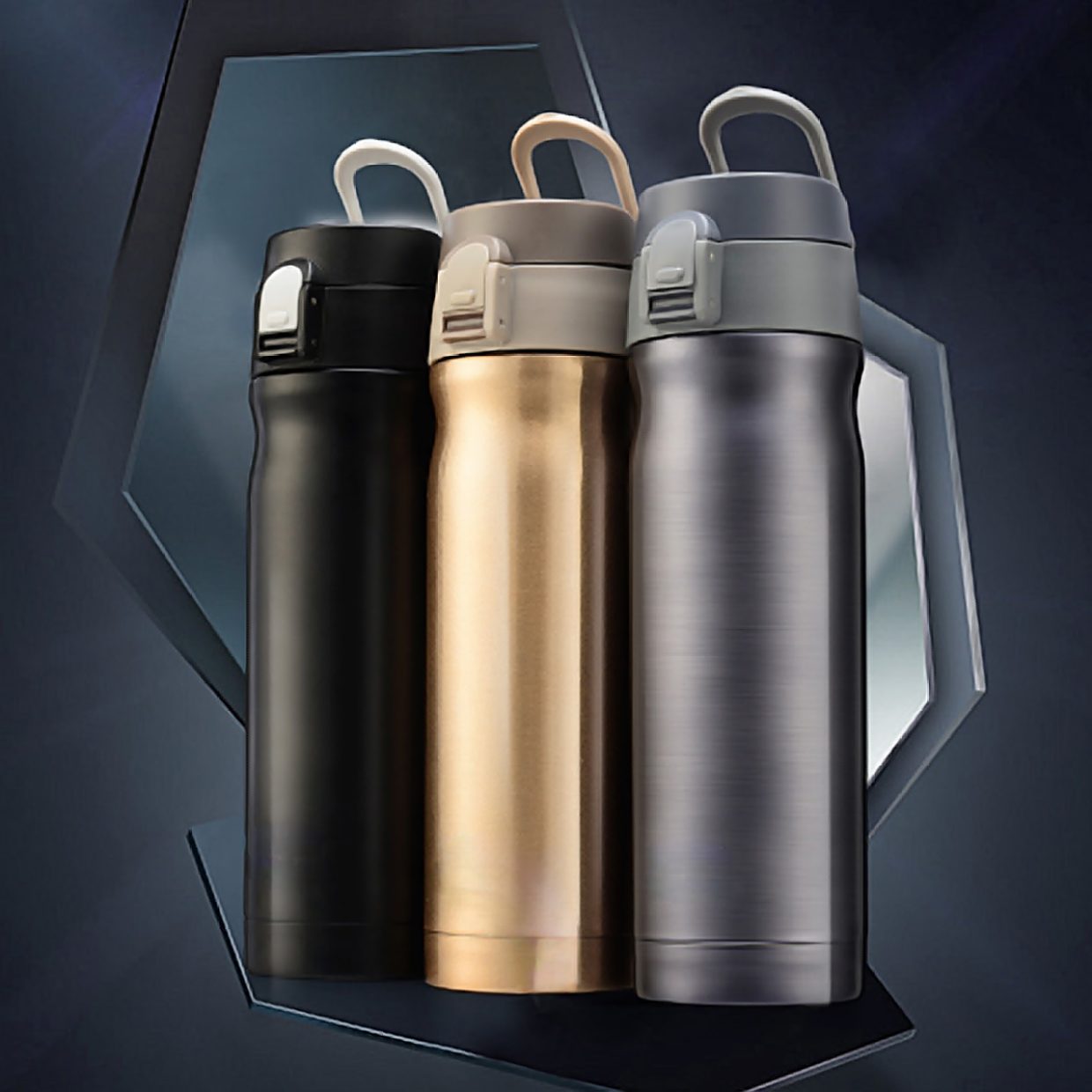 T500I-500ML Double Wall Stainless Steel Insulated Thermal with handle lid