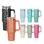 Q1200-40OZ Reusable Vacuum Insulated Stainless Steel Water Bottle Tumbler with Handle &Straw