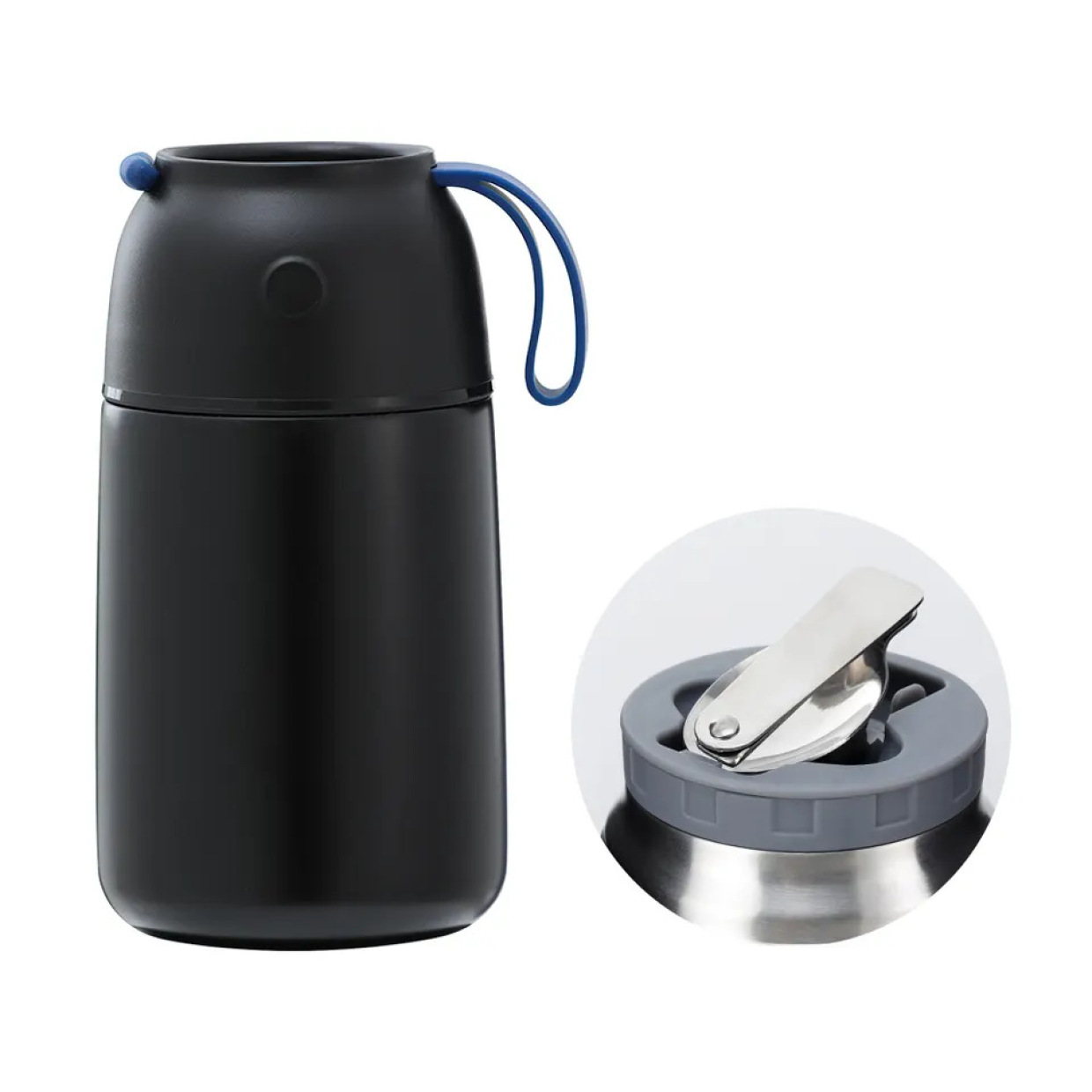 M600A-600ml Vacuum Insulated Food Jar Thermal Lunch Containers, Travel Food Flask with Spoon