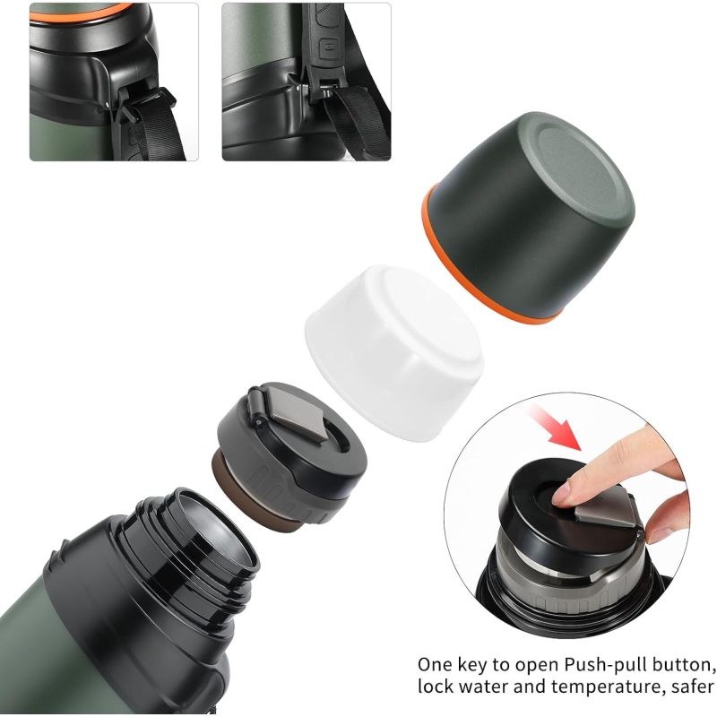 P2500B-2500ml Insulated Water Jug Classic Vacuum Bottle with Plastic Cup Water jug