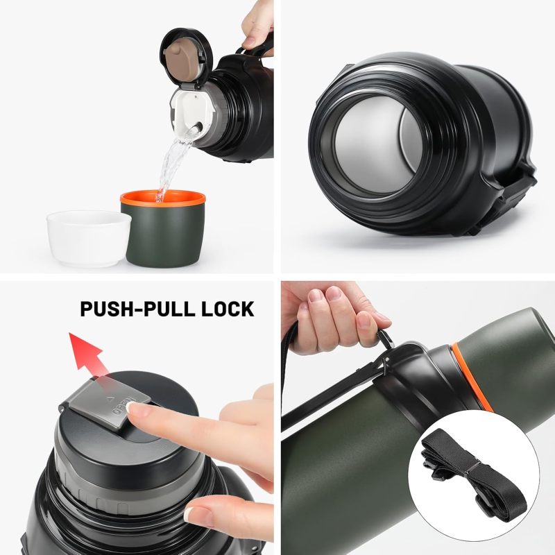 P2500B-2500ml Insulated Water Jug Classic Vacuum Bottle with Plastic Cup Water jug