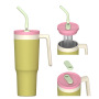 Q1000C-32oz Double Wall Stainless Steel Insulated Tumbler with Straw