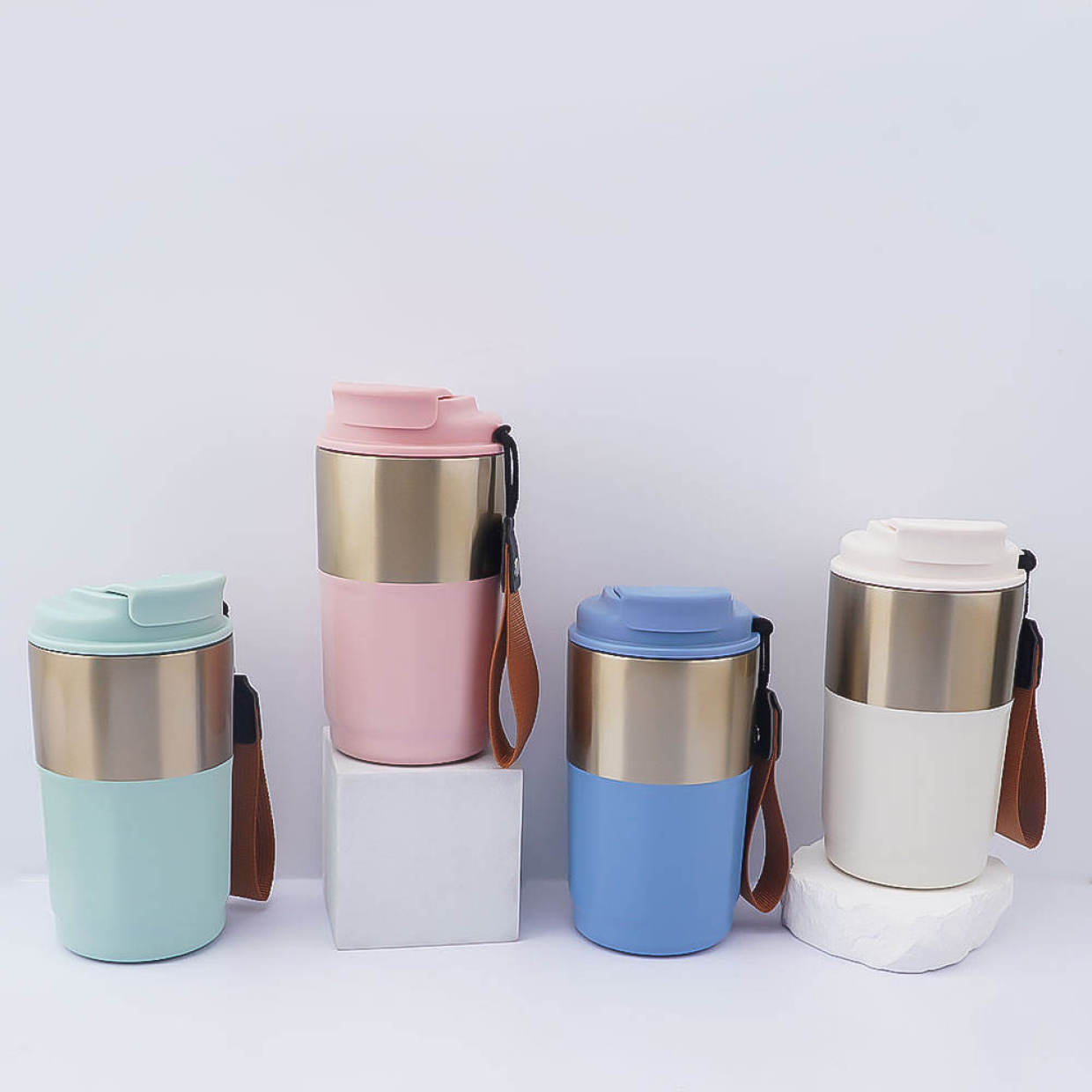 Q400C- Promotion Reusable Double Wall Stainless Steel Travel Tumbler Vacuum Coffee Mug With Lid