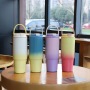 Q900H-30OZ Stainless Steel Car Cup with Straw Handle Gradient Color Portable Thermos Tumbler