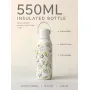S500AJ-500ml 3D floral pattern designDouble wall stainless steel vacuum bottle with handle