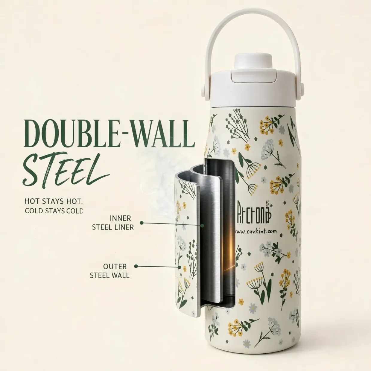 S700A-700ml Double wall stainless steel vacuum bottle with handle