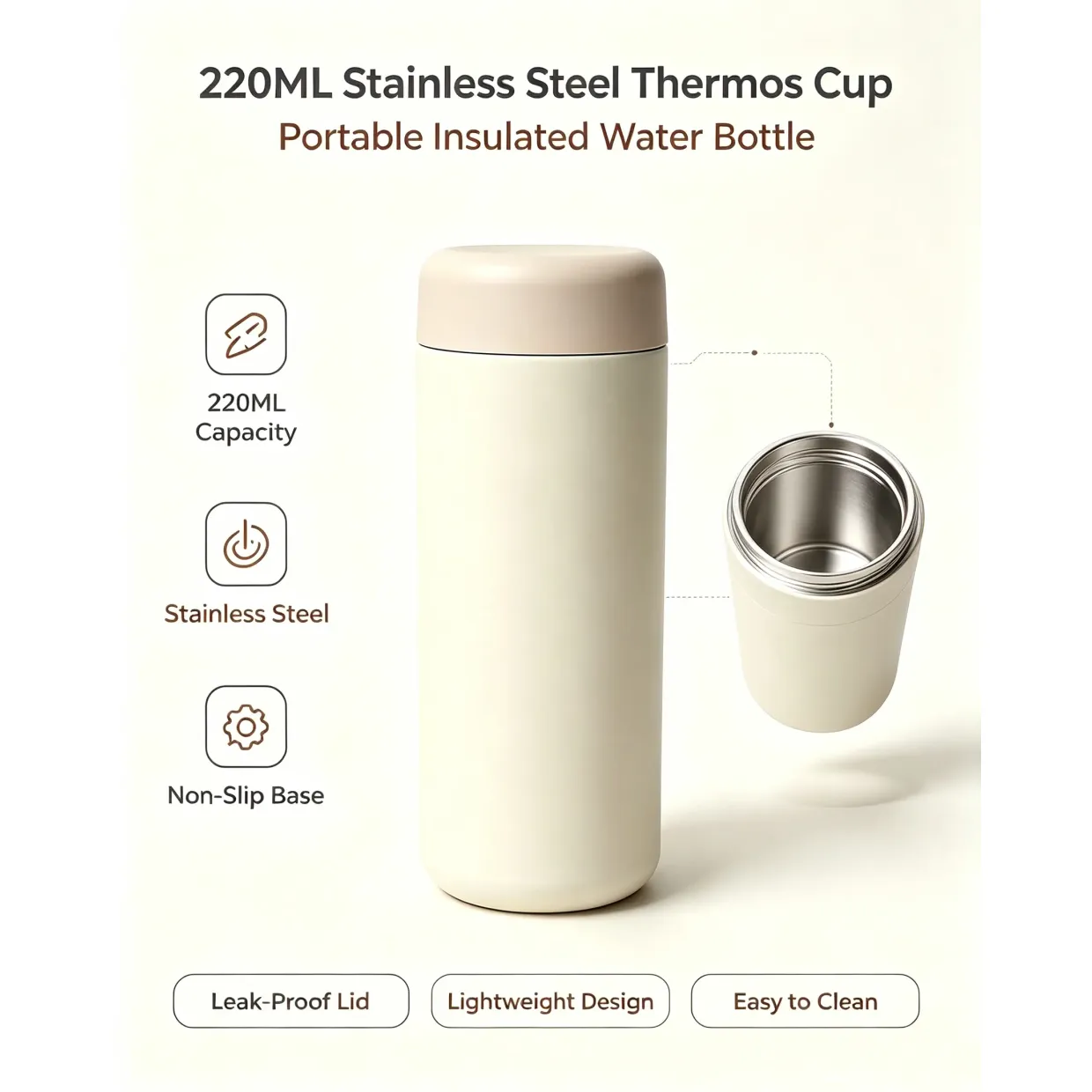 T220D-200ML Stainless Steel Vacuum Insulated Thermal