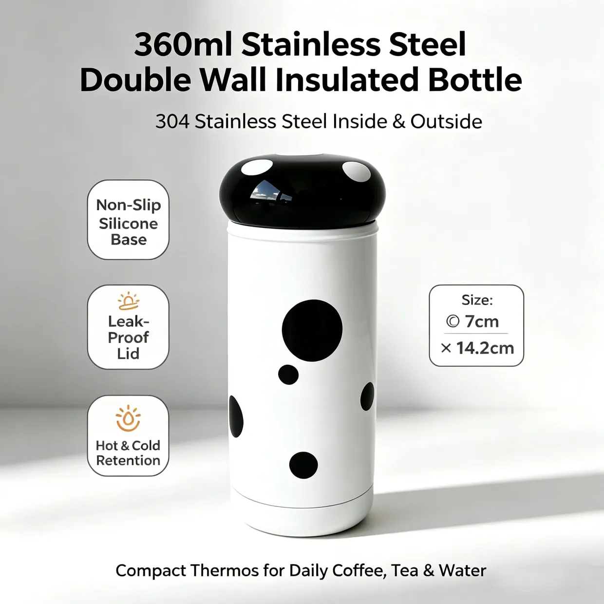 T360A-360ml Double wall stainless steel vacuum bottle