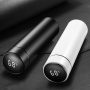 T450-450ML Temperature display double walled vacuum insulated water bottle, stainless steel automotive travel bottle BPA-free leak proof keep cold/warm.