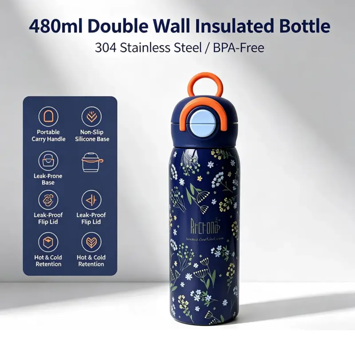 T480B-480ml Double wall stainless steel vacuum bottle