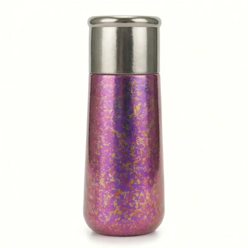 Ti400-400ml Pure Titanium Double-Wall Vacuum Insulated Bottle, Lightweight & BPA-Free, for Hot & Cold Drinks