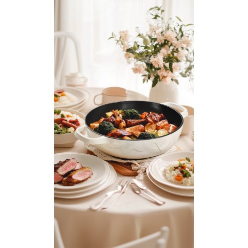 Alfetta Cast Iron 30cm Oval Casserole W/Lid Cast Iron
