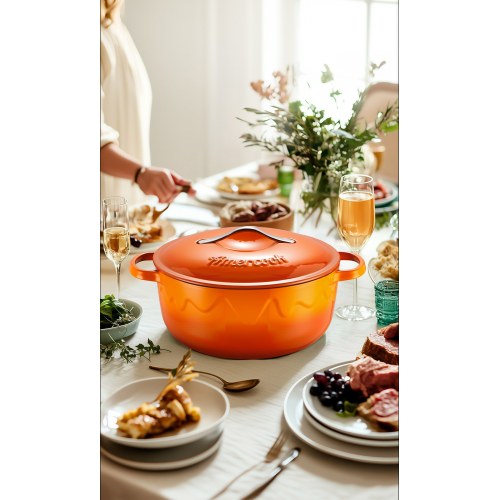 Alfetta Cast Iron 30cm Oval Casserole W/Lid Cast Iron