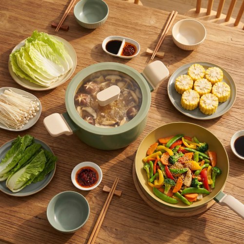 Amvegan 28cm Wok Pan Pressed Aluminum