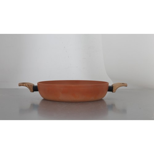 Terracotta 24cm Casserole W/Lid Pressed AL