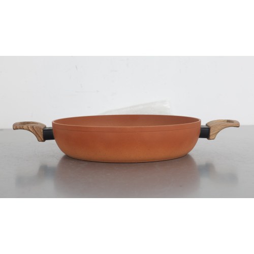 Terracotta 24cm Casserole W/Lid Pressed AL