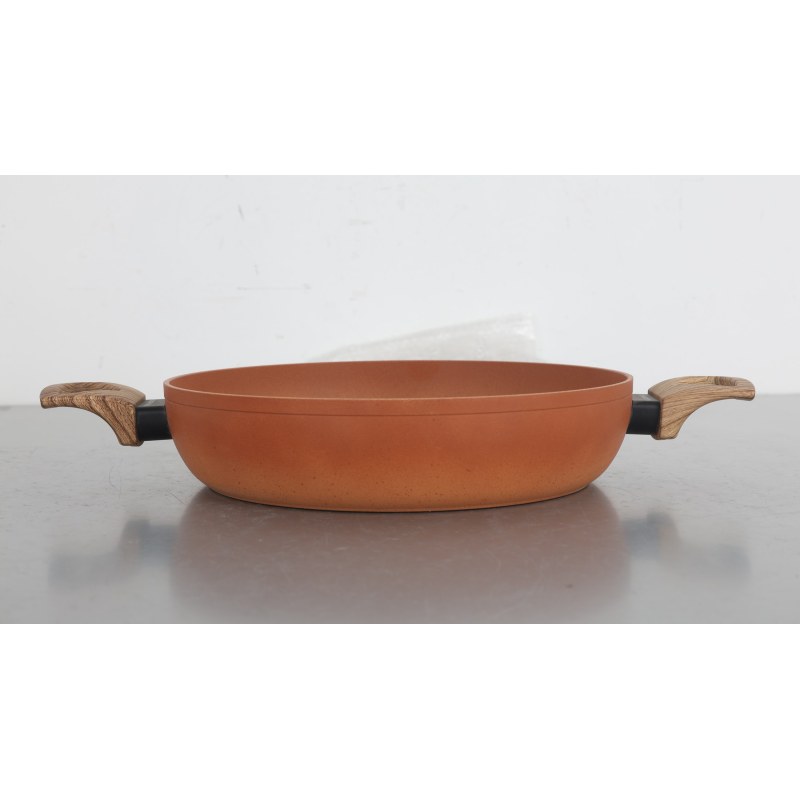 Terracotta 20cm Casserole W/Lid Pressed AL