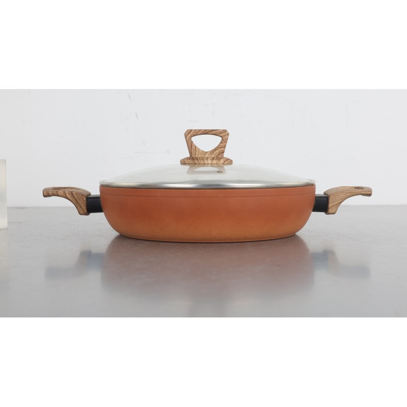 Terracotta 20cm Casserole W/Lid Pressed AL