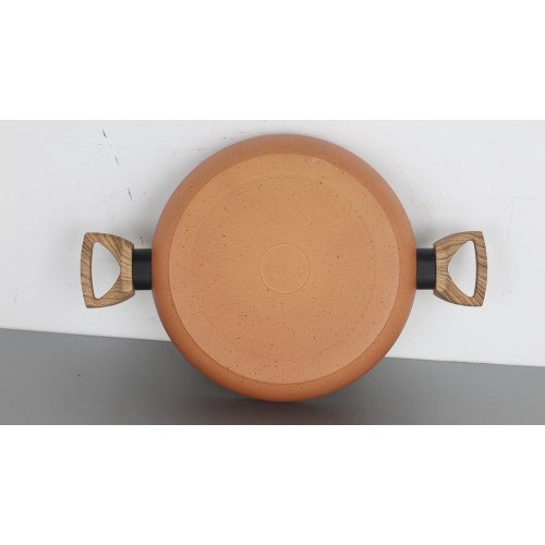 Terracotta 24cm Casserole W/Lid Pressed AL