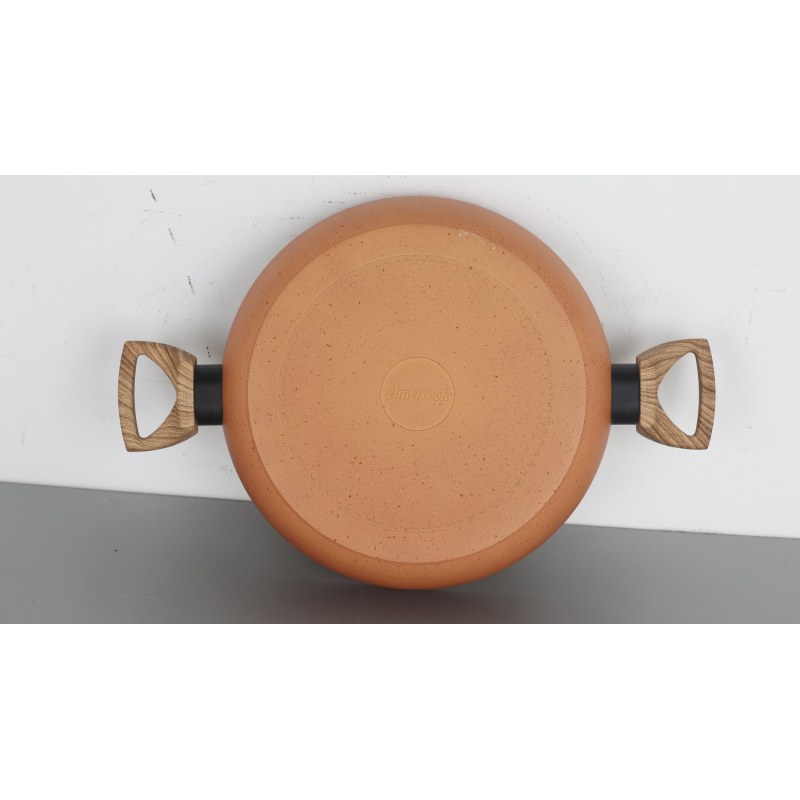 Terracotta 20cm Casserole W/Lid Pressed AL