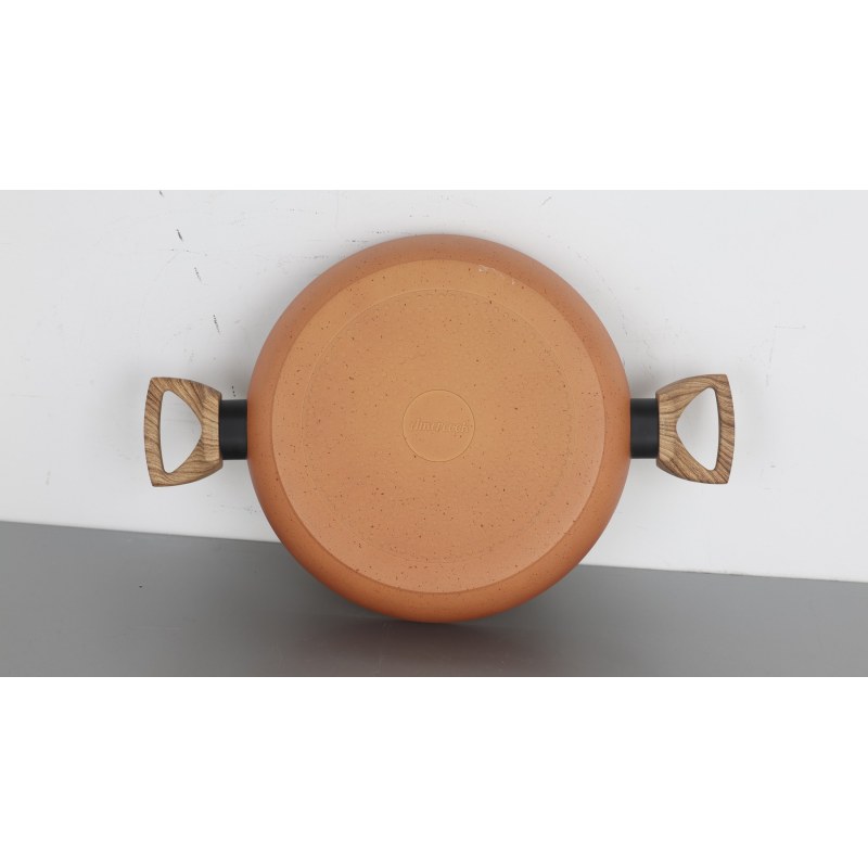 Terracotta 20cm Casserole W/Lid Pressed AL
