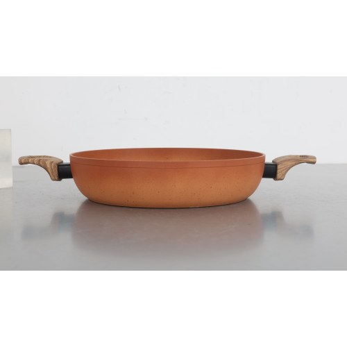 Terracotta 24cm Casserole W/Lid Pressed AL