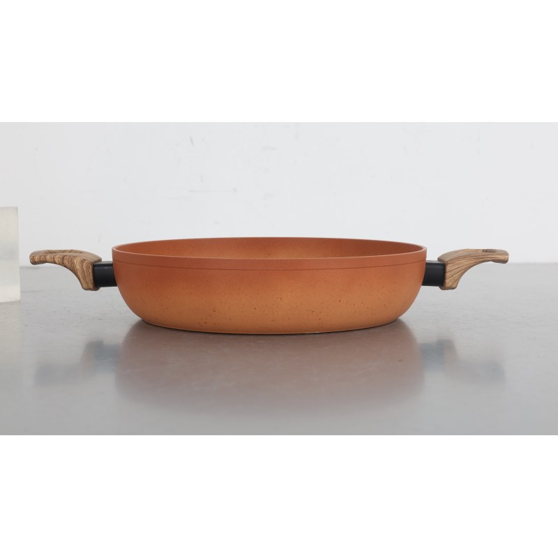 Terracotta 20cm Casserole W/Lid Pressed AL