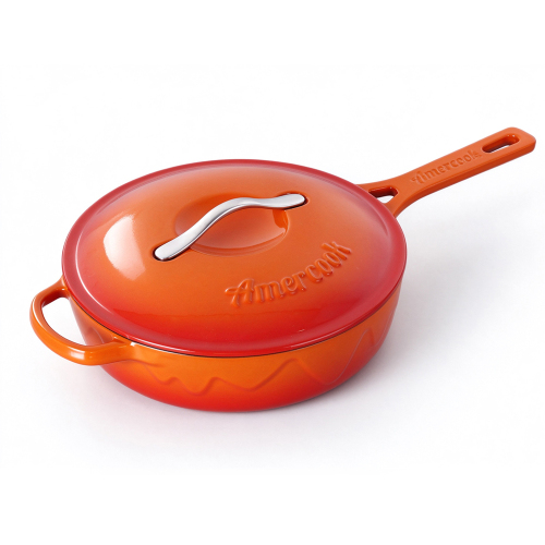 Alfetta Cast Iron 25cm Deep Fry Pan W/Lid Cast Iron