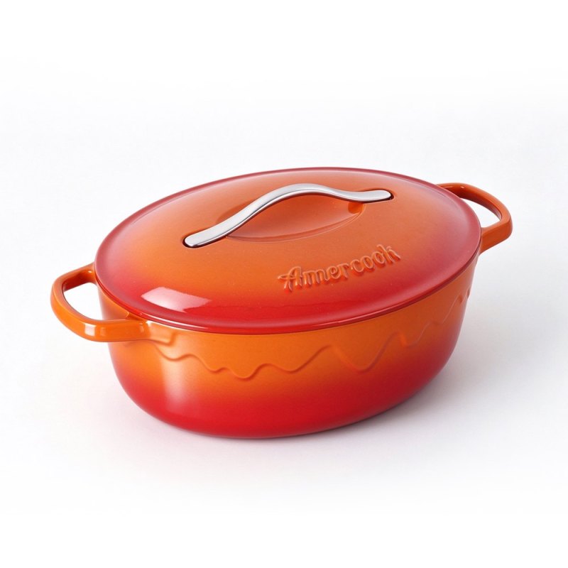 Alfetta Cast Iron 30cm Oval Casserole W/Lid Cast Iron